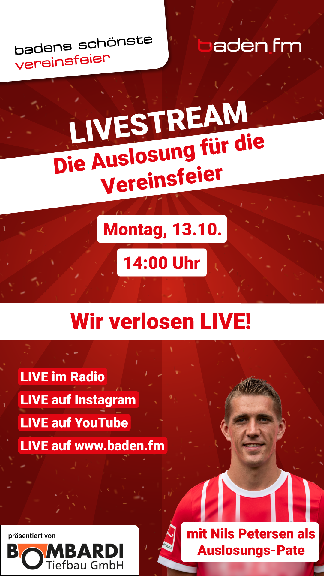 Flyer: Badens schönste Vereinsfeier von baden.fm