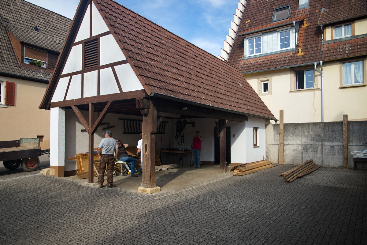 Alles abgeladen, sortiert und bereit zum Aufbau